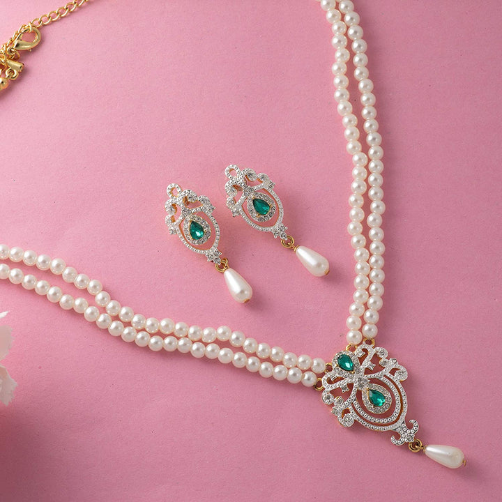 Estele - 24 KT Gold plated Traditional Necklace Set with for Women