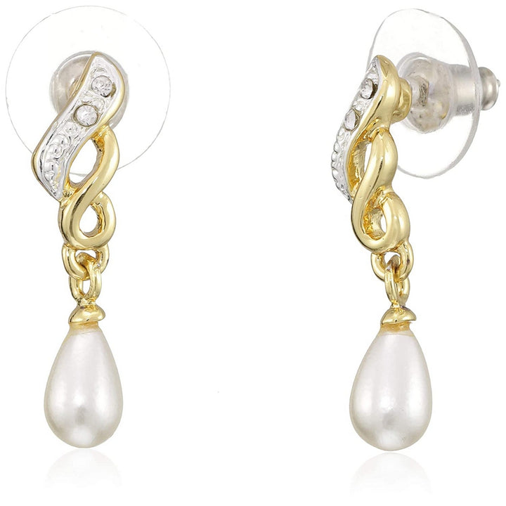 Estele Trendy and Fancy Pendant Set with Austrian Crystals and Pearl Drop