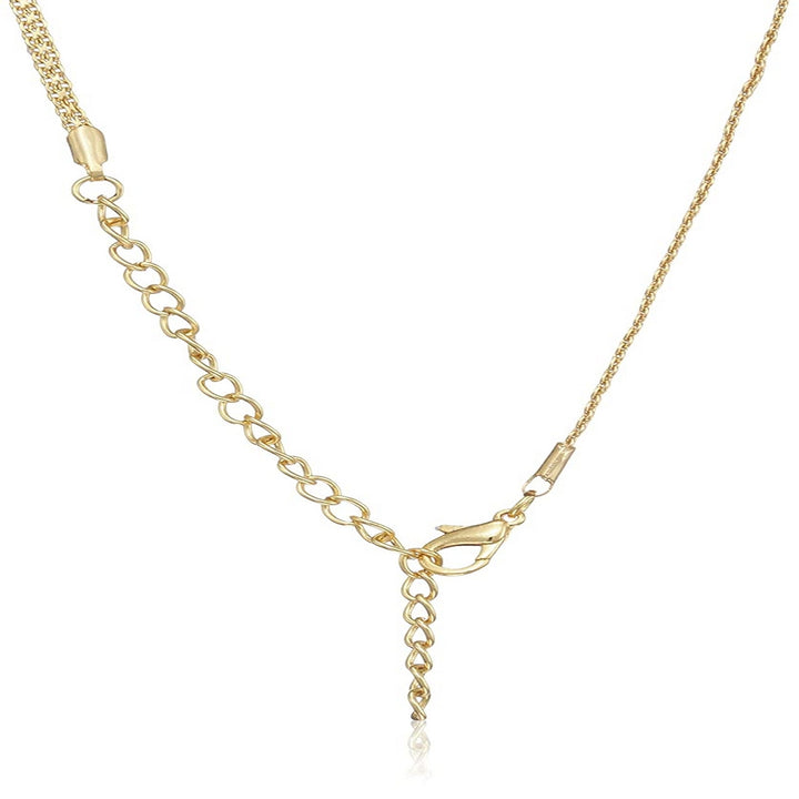 Estele - 24 CT gold Plated Flower American Diamond Pendant Set for Women