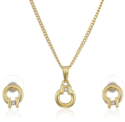 Estele - Gold plated Classic Loop Pendant Set for Women