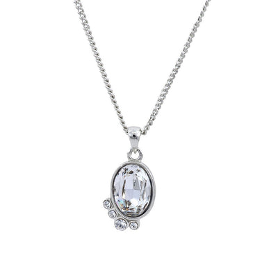 Estele - Rhodium Plated Elegant Pendant with Austrian Crystals for Women / Girls