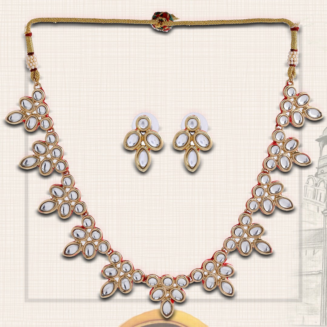 Polki collection Kundan Pearl Necklace Set