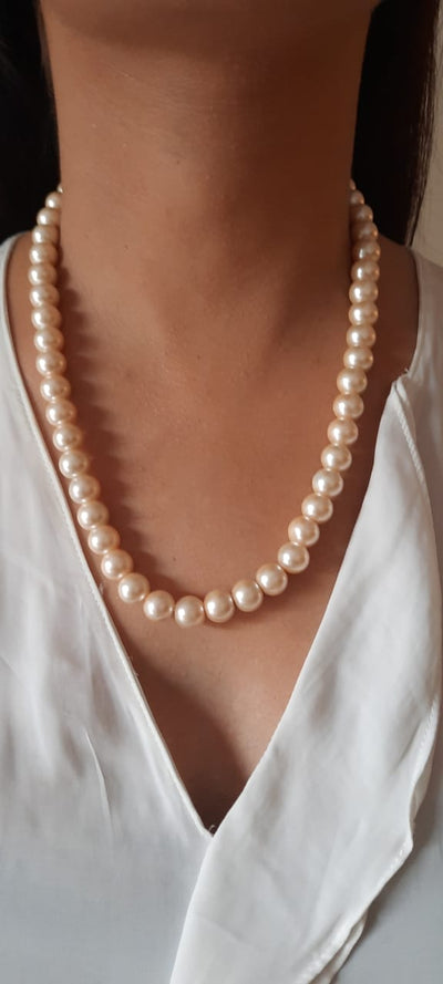 Estele - Creamy Pearl Single Line Necklace