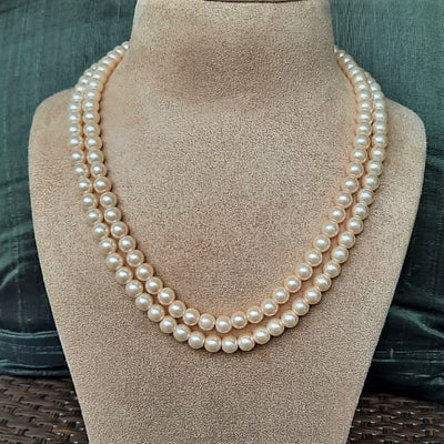 Estele - Creamy Pearl Double Line Necklace