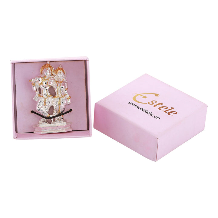 Estele Gold - Rhodium Plated Devotional Shree Radha Krishna Idol