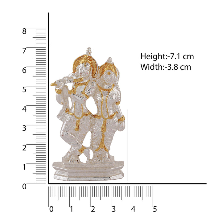 Estele Gold - Rhodium Plated Devotional Shree Radha Krishna Idol