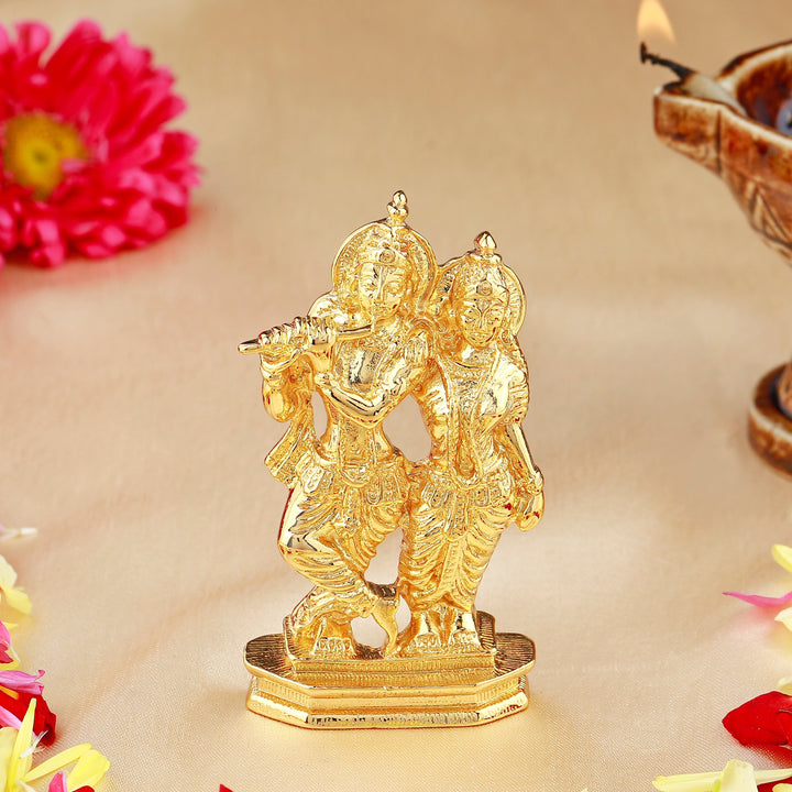 Estele Gold Plated Devotional Shree Radha Krishna Idol