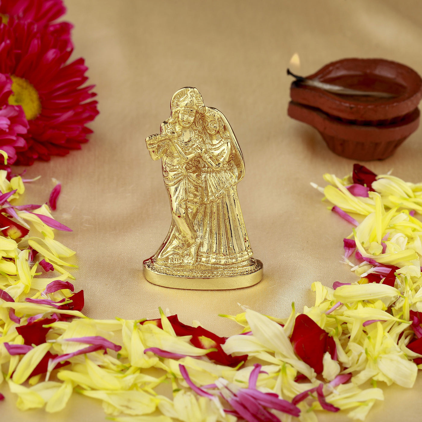 Estele Gold Plated Devotional Shree Radha Krishna Idol