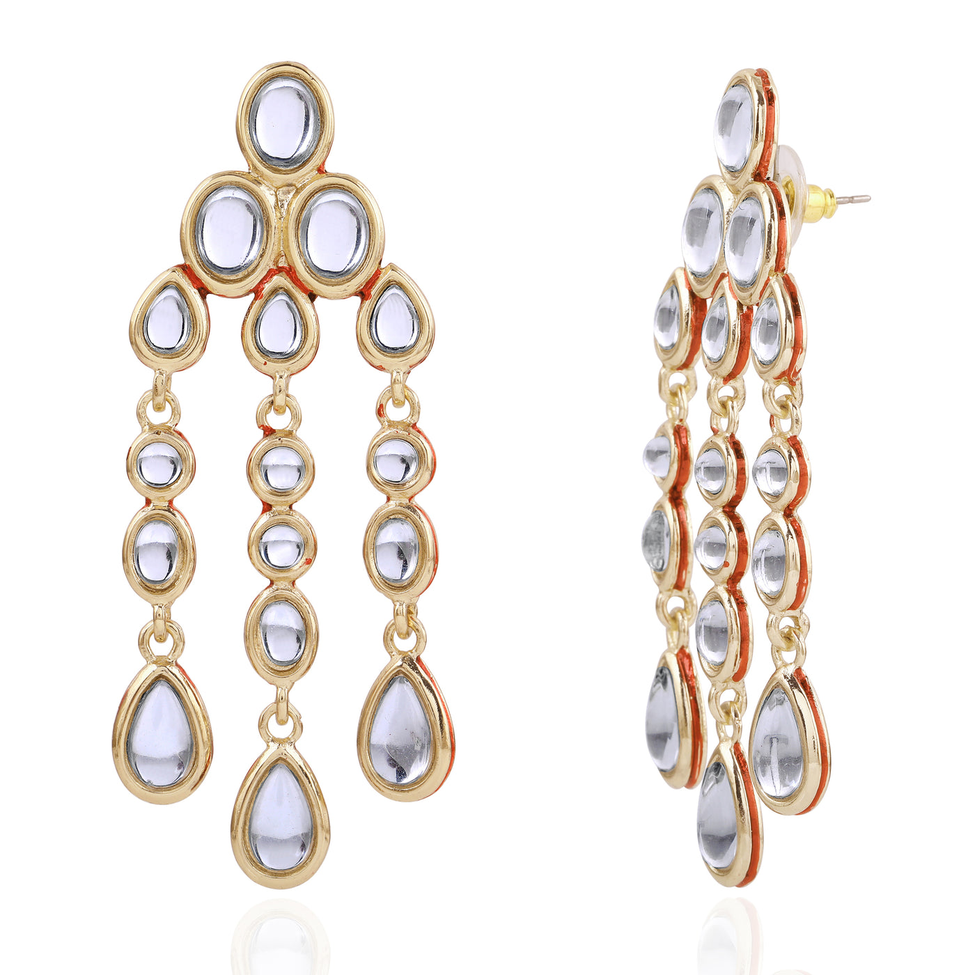 Traditional Designer Kundan Gold Plated Earrings
