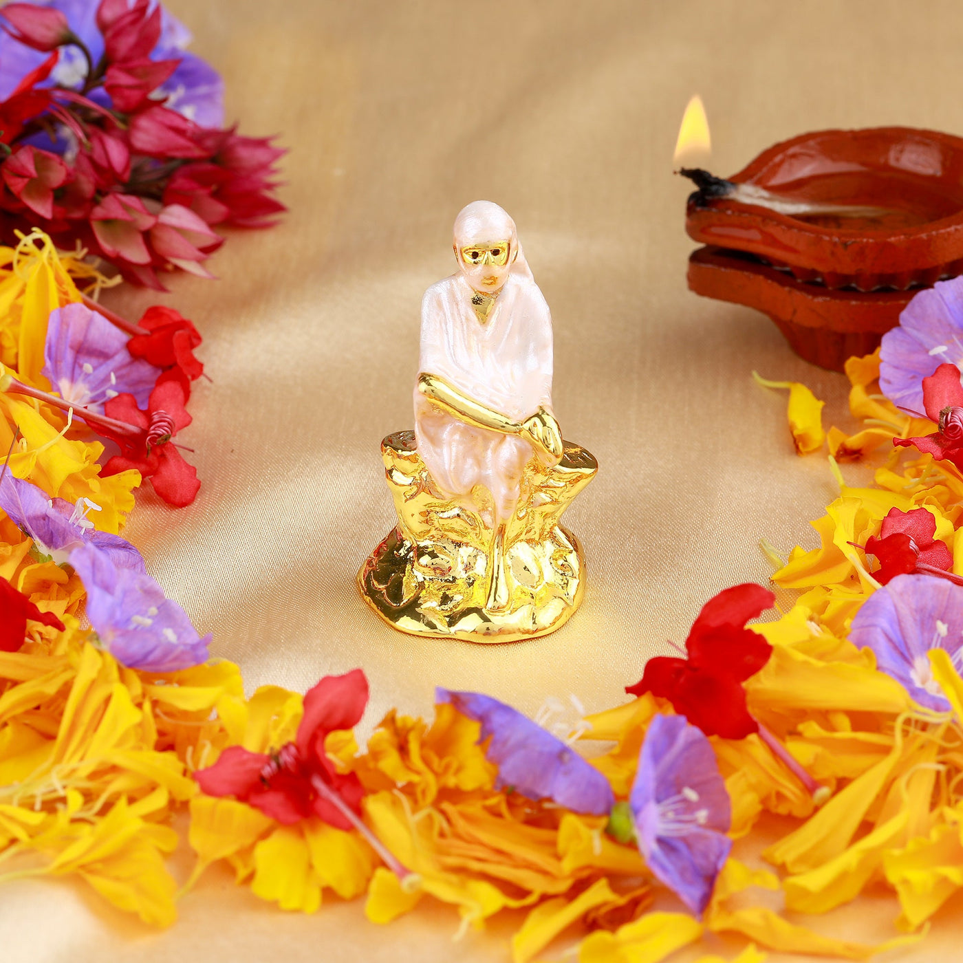 Estele Gold Plated Lord Shirdi Sai Baba Idol