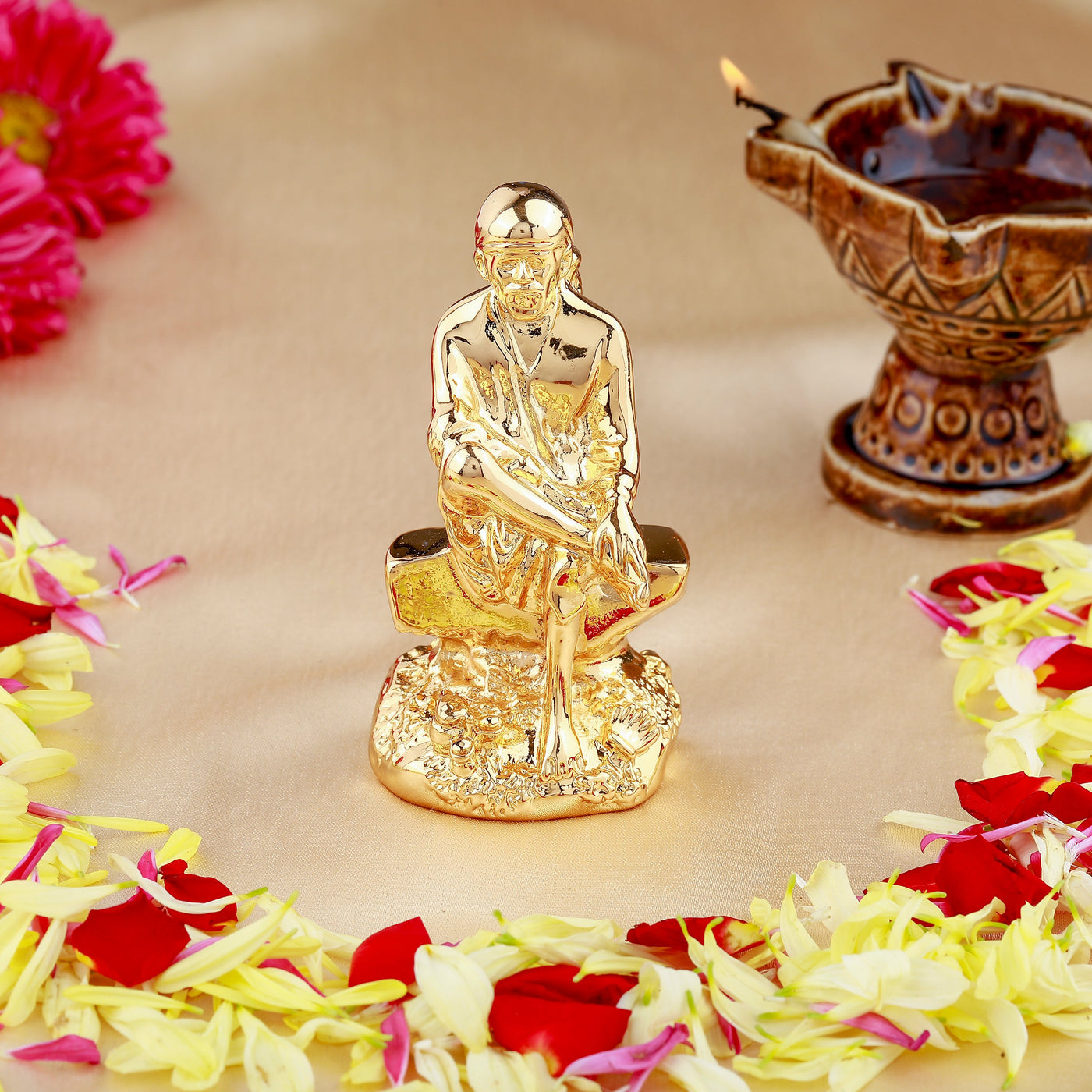 Estele Gold Plated Divine Sai Baba Idol