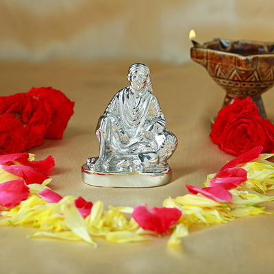 Estele Rhodium Plated Divine Lord Sai Baba Idol