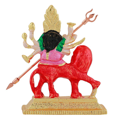 Estele Gold Plated Glorious Dhurga Maa Idol with Multi Color Enamel
