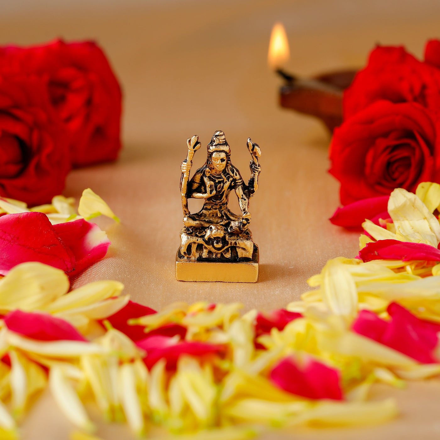 Estele Gold Plated Spiritual Lord Shiva Idol