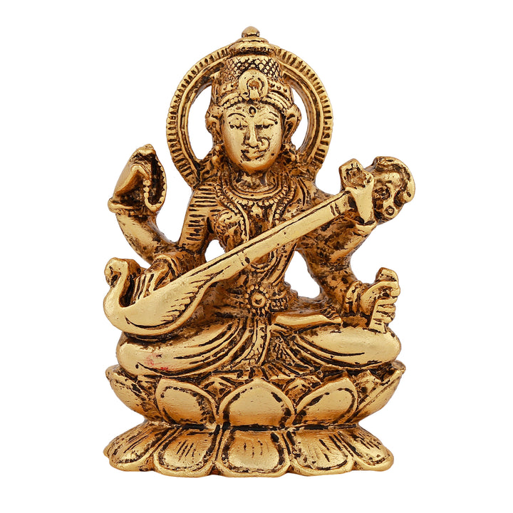 Estele Gold Plated Glorified Maa Saraswathi Idol