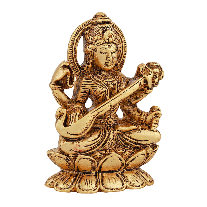 Estele Gold Plated Glorified Maa Saraswathi Idol