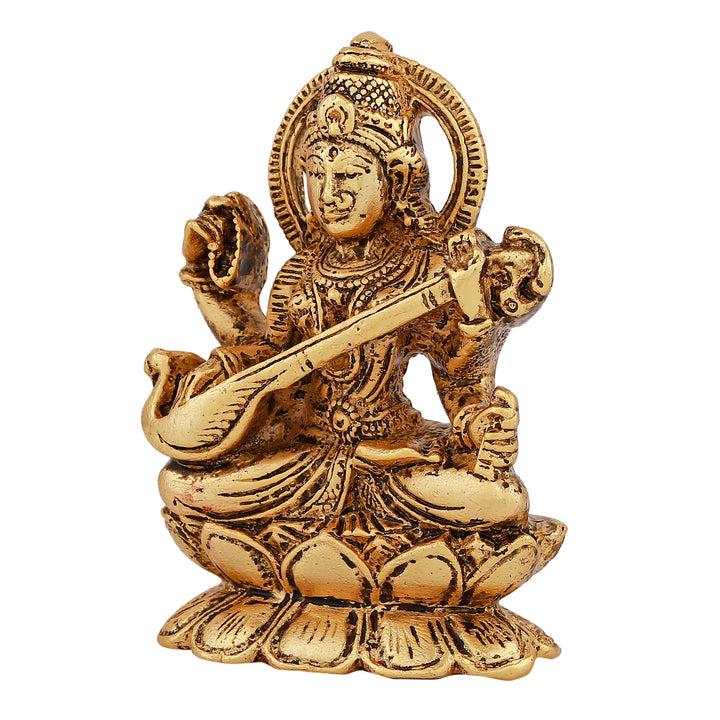 Estele Gold Plated Glorified Maa Saraswathi Idol