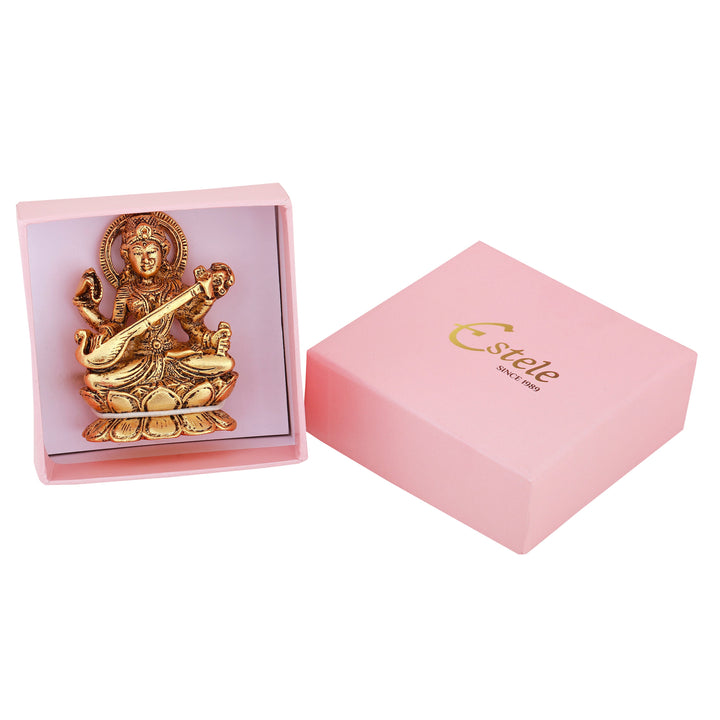 Estele Gold Plated Glorified Maa Saraswathi Idol