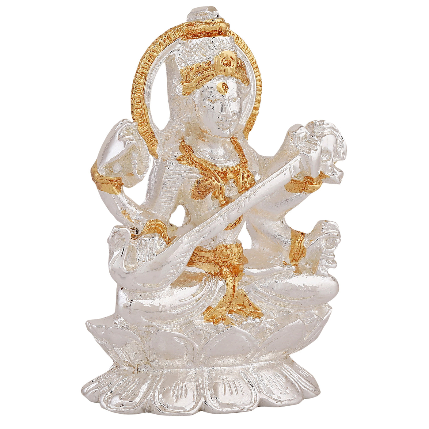 Estele Gold & Rhodium Plated Glorified Maa Saraswathi Idol