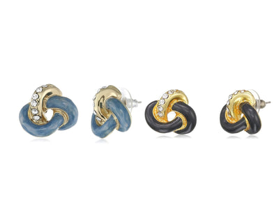 Estele Jewellery Gift For Valentines Day Combo Earrings For Girls(BLUE & BLACK)