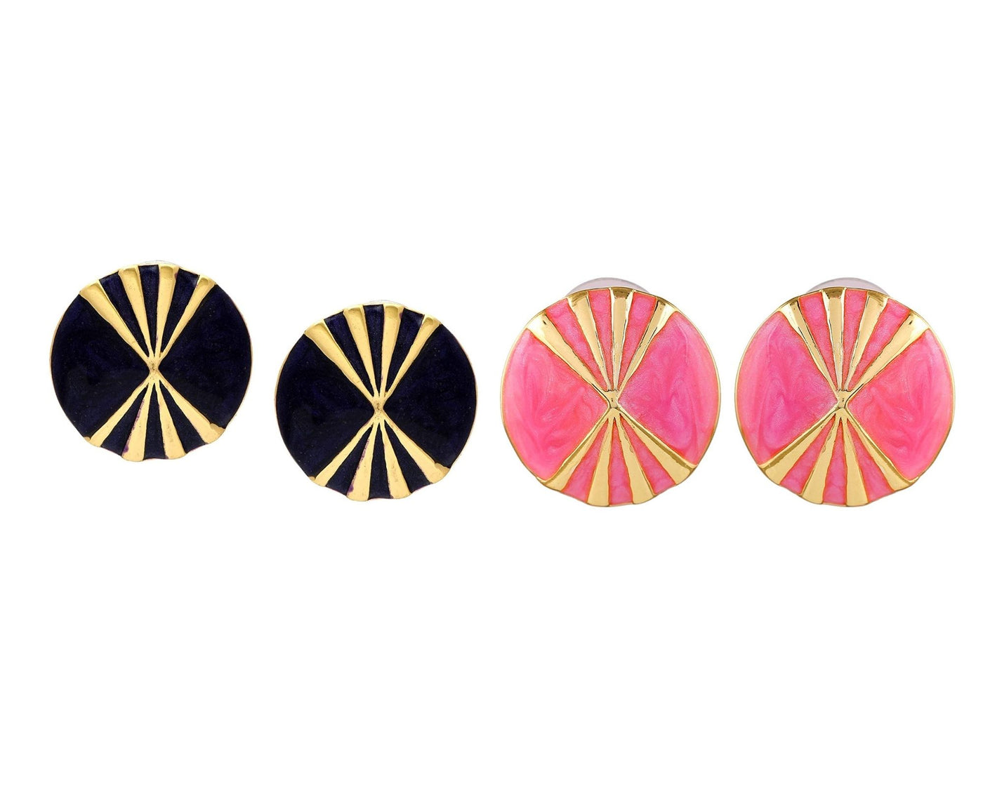 Estele Valentines Day Special Gold Plated Combo Stud Earrings For Women & Girls