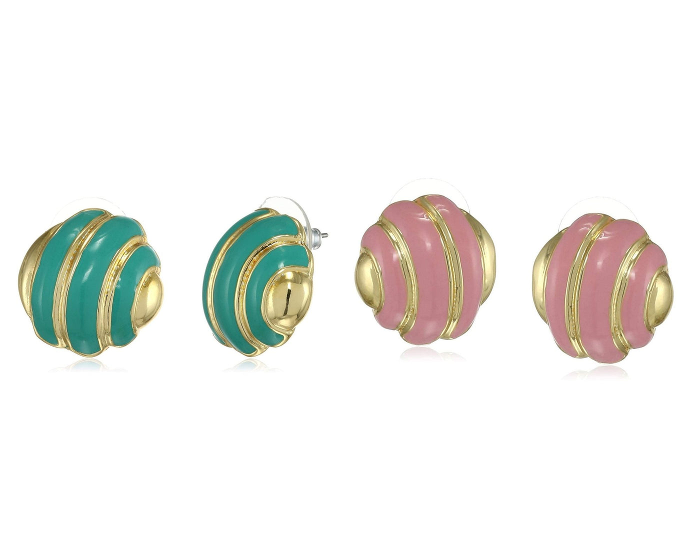 Estele Jewellery Gift For Valentines Day - Beautful Enamel Stud Earrings For Girls & Women (GREEN & PINK)