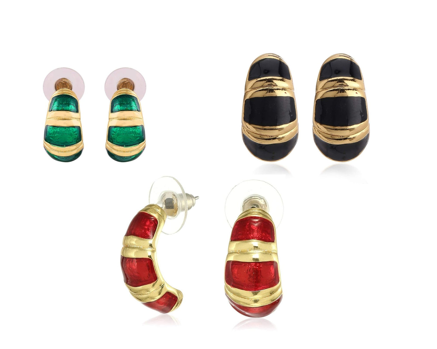 Estele Enamel and Gold Plated  Hoop Earrings For Girls & Women