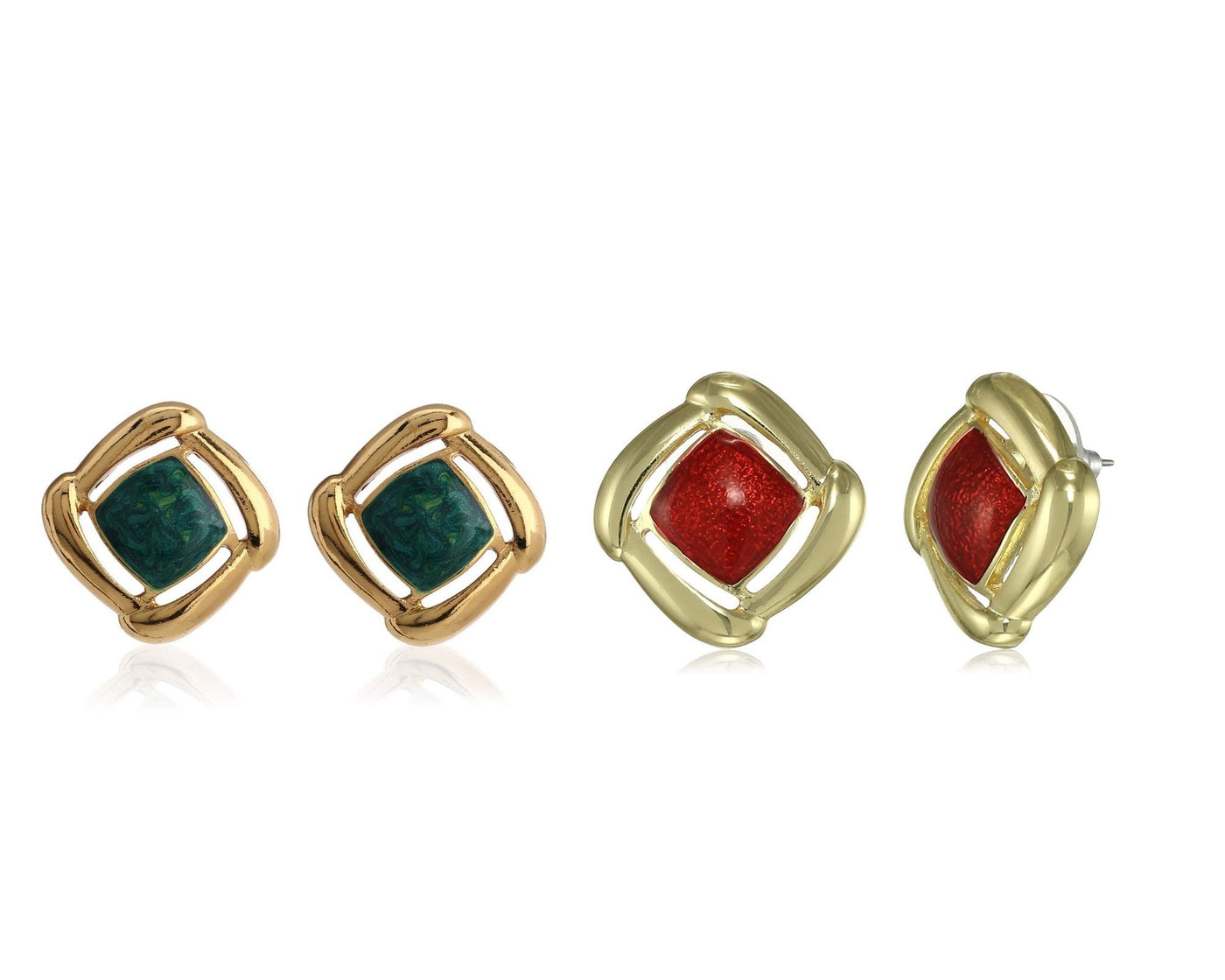 Estele Valentines Day Special Earrings For Gift Stud Earrings For Girls & Women(RED & GREEN)