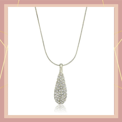 Estele Rhodium Plated American Diamond Pendant for Women