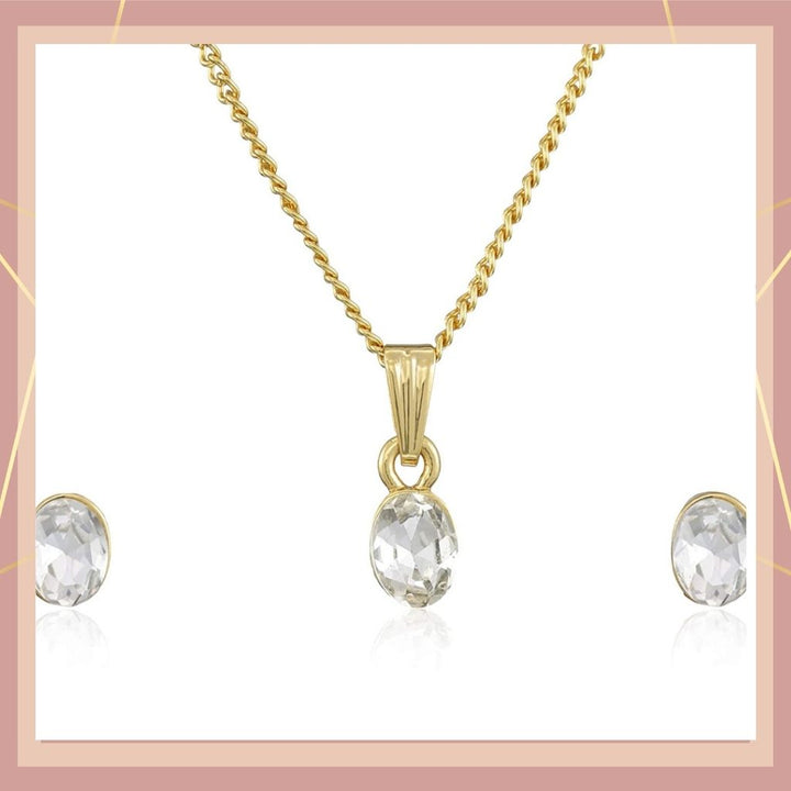 Estele Gold Plated Solitaire Pendant Set For Girls & Women