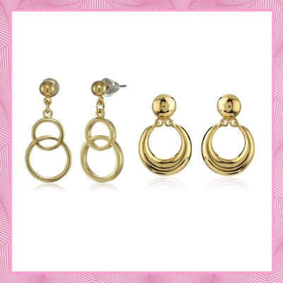 Estele Valentines Day Gift For Wife/Girl Firend Special Combo Hoop Earrings For Girls & Women