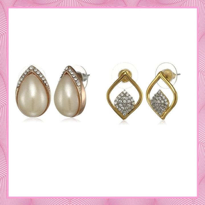 Estele Valentines Day Gift For Wife Gold Plated Stud Earrings For Girls & Women