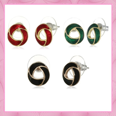Estele Valentines Day Special Earrings For Gift Stud Earrings For Girls & Women(RED,GREEN,BLACK)