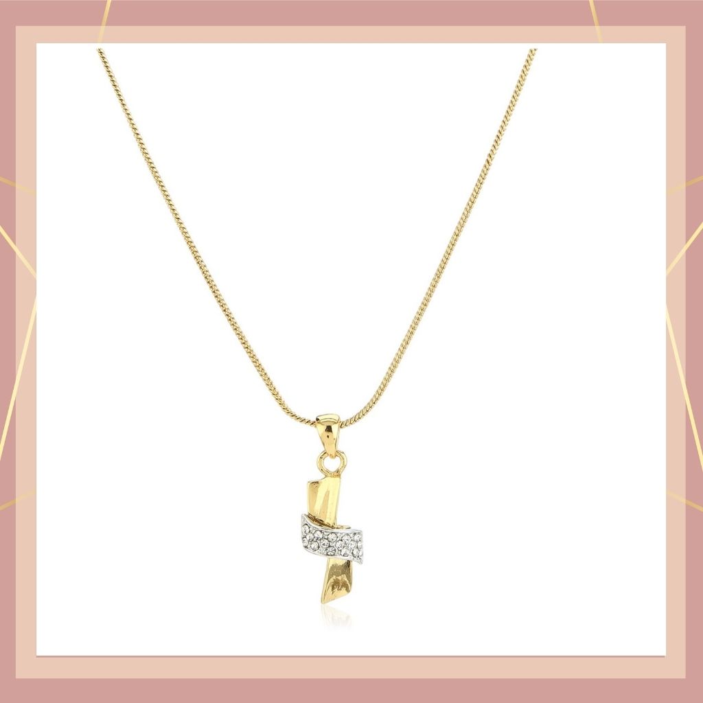 Estele - White Crystal Stone Pendent With Earrings