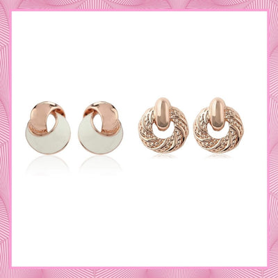 Estele Valentines Day Gift Rose Gold plated stud Earrings for Girls/Womens