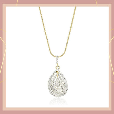 Estele Gold and Silver Plated with American Diamond designer pendant for women