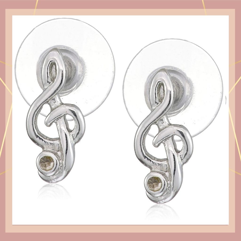 Estele - Rhodium Plated Musical Trendy and Fancy Pendant Set for Women