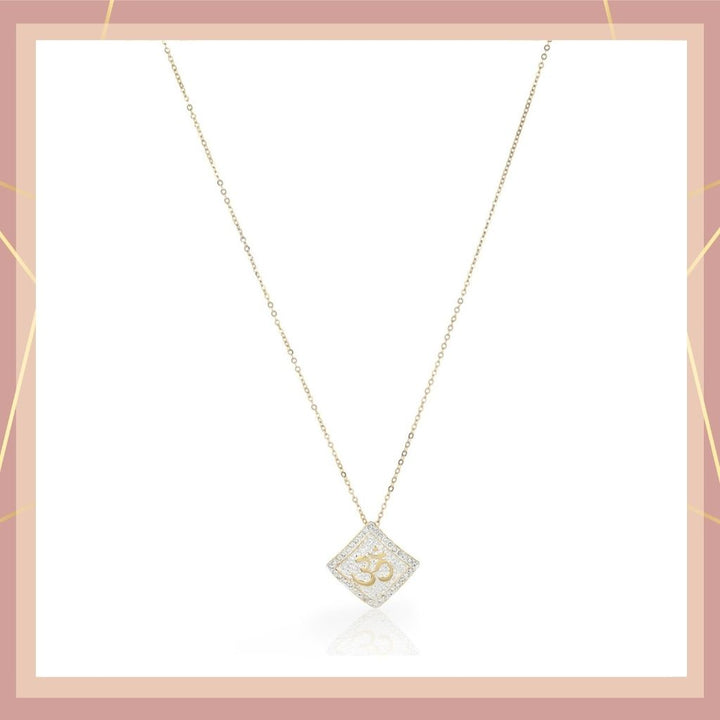 Silver Tone Plated Om Pendant Chain