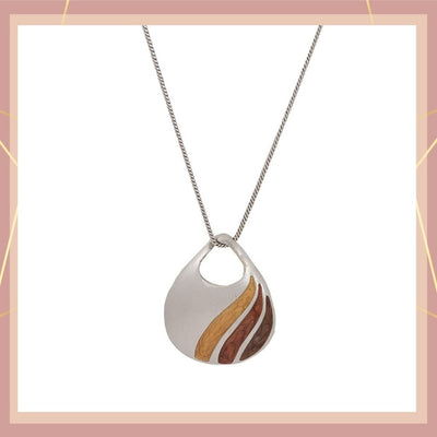 Estele silver chain with silver tear drop shape pendant for women