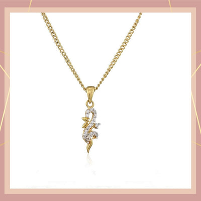 Estele - 24 CT Gold plated with American Diamond elegant pendant for Women