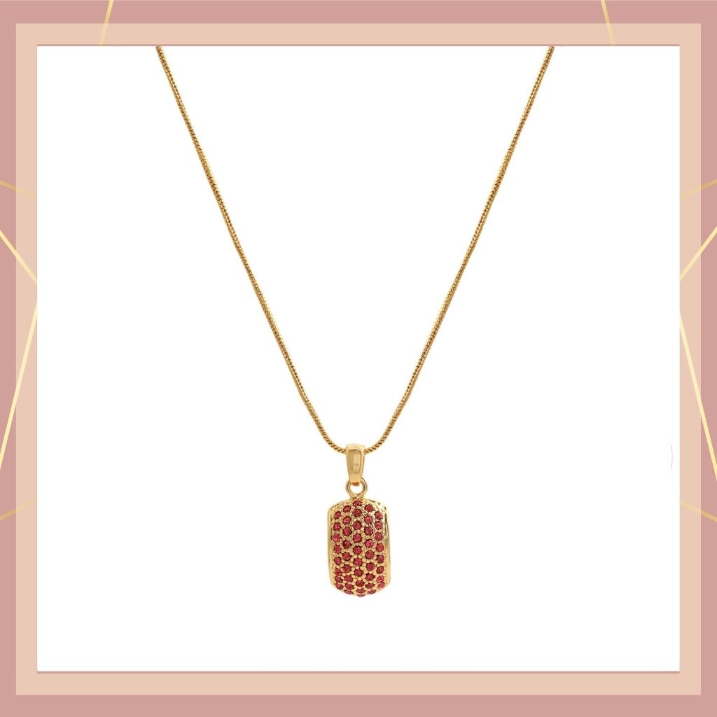 Trendy Gold Plated Candy Pendant with Fancy Orange Austrian Diamond Crystals