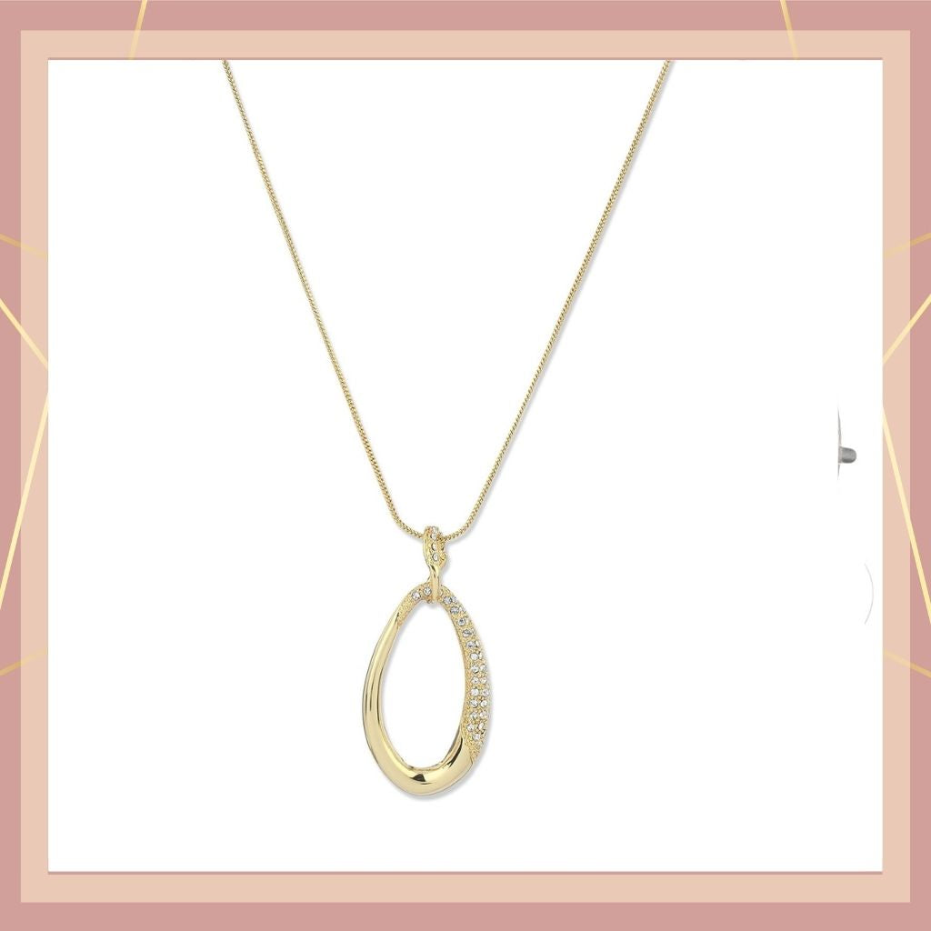 Estele - 24 CT Gold plated Loop Pendant with Austrian Crystals