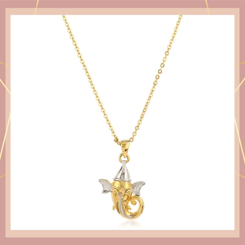 Estele - Gold & Silver Plated Lord Ganesha Pendant for Women / Girls