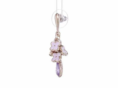 Estele purple coloured rose gold plated charms hanging earrings for women