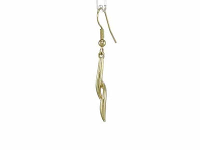 24 Karat Gold Plated twisted leaf drop earring
