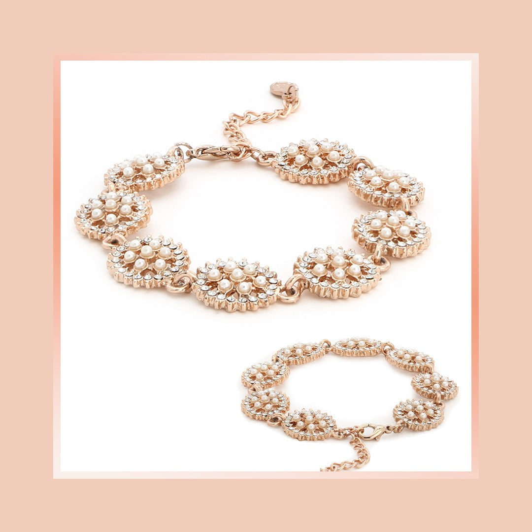 Estele Rose Gold Pearl Bracelet for women