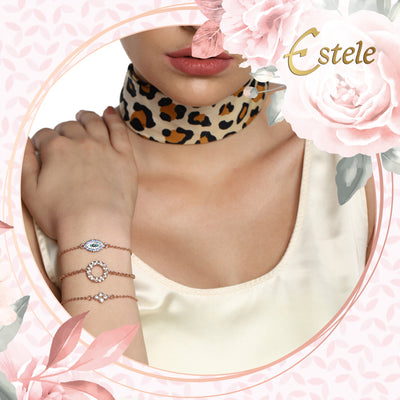 Evil Eye Rose Gold Bracelet Using Austrian crystals