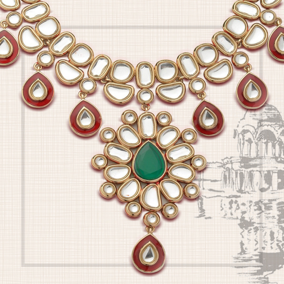 ESTELE - Traditional Saundarya Kundan Necklace set