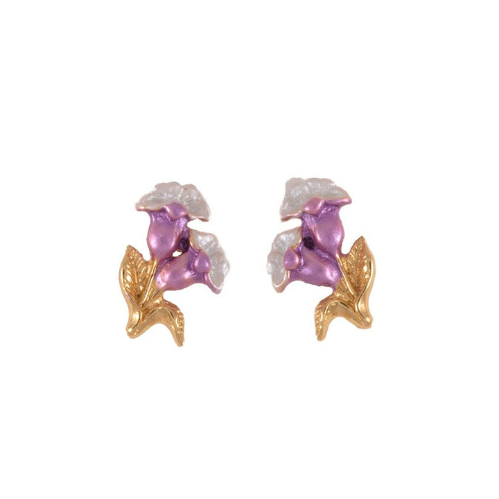 Estele Gold Plated Floral Necklace set with Pink Enamel for Women