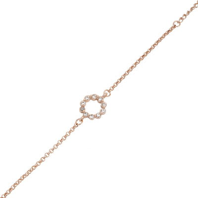 Estele Rose Gold Plated Crystal Ring Link Bracelet for women
